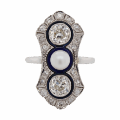 "Blue Glimmer" Art Deco Diamond Ring