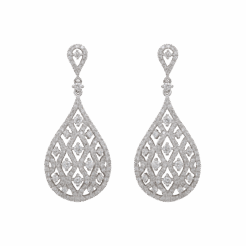 "Luminous Lattice" Estate Diamond Earrings