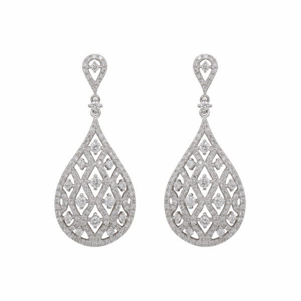 "Luminous Lattice" Estate Diamond Earrings