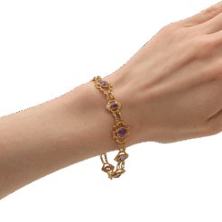 "Bellflower Blossoms" Vintage Amethyst Bracelet