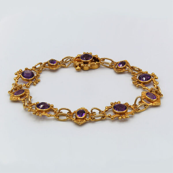"Bellflower Blossoms" Vintage Amethyst Bracelet - Image 3