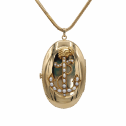 "Golden Anchor" Antique Pearl Locket