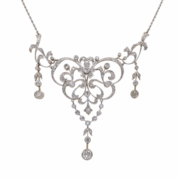 "Lacy" Edwardian Diamond Necklace