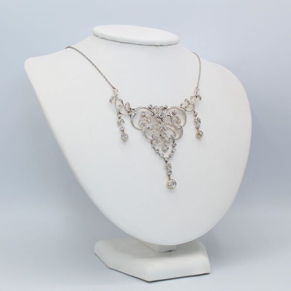 "Lacy" Edwardian Diamond Necklace - Image 3