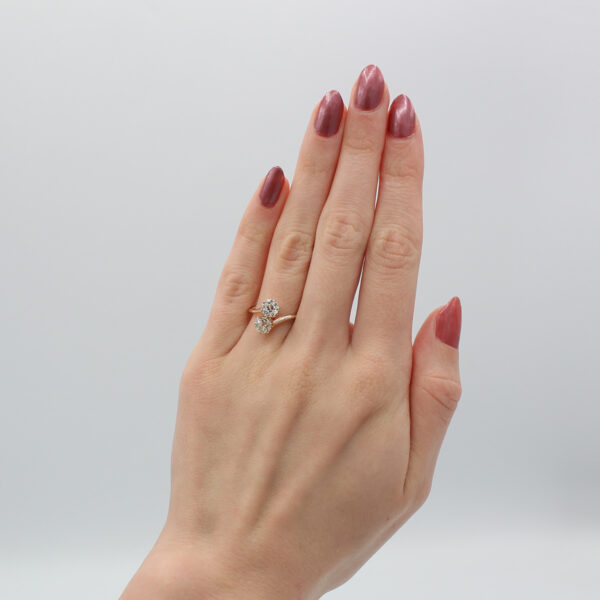 "Duet" Toi et Moi Antique Diamond Ring - Image 5