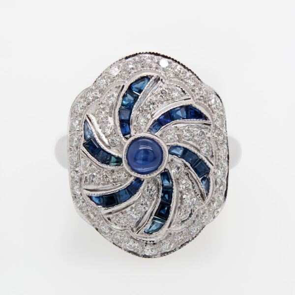"Swirling Sapphire" Vintage Ring - Image 2