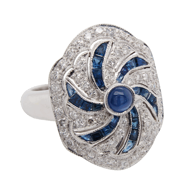 "Swirling Sapphire" Vintage Ring