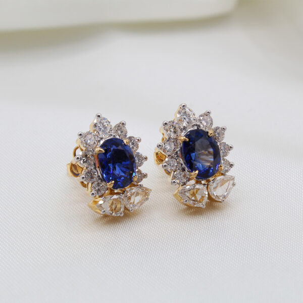 "Skylines" Vintage Sapphire Earrings - Image 2