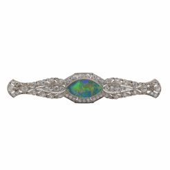 "A Moment in Time" Art Deco Black Opal Pin