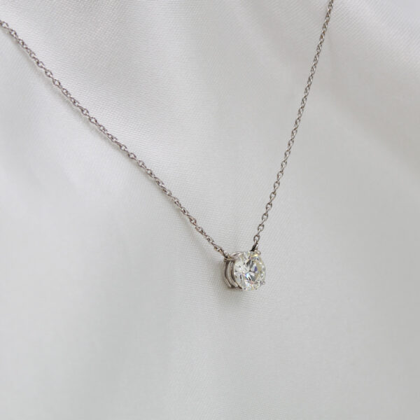 "Solitaire" Estate Diamond Pendant - Image 2