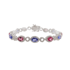 "Strawberry Violet" Tanzanite and Pink Topaz Bracelet