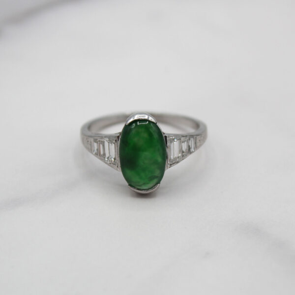 "Wisdom" Vintage Jadeite Jade Ring - Image 2