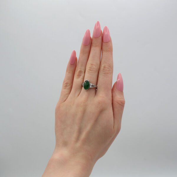 "Wisdom" Vintage Jadeite Jade Ring - Image 3