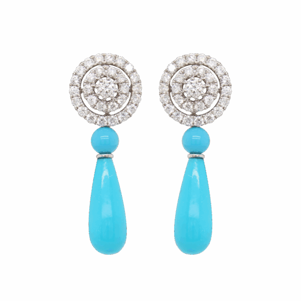 "Azure Horizon" Estate Turquoise Earrings