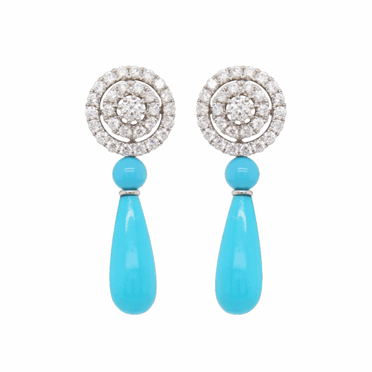 "Azure Horizon" Estate Turquoise Earrings