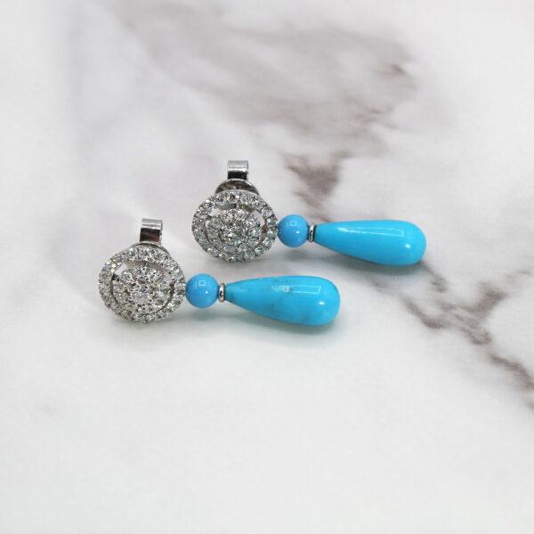 "Azure Horizon" Estate Turquoise Earrings - Image 2