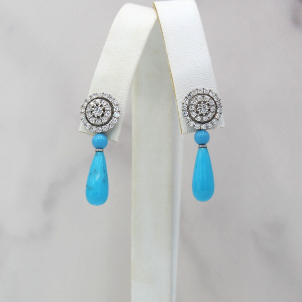 "Azure Horizon" Estate Turquoise Earrings - Image 3