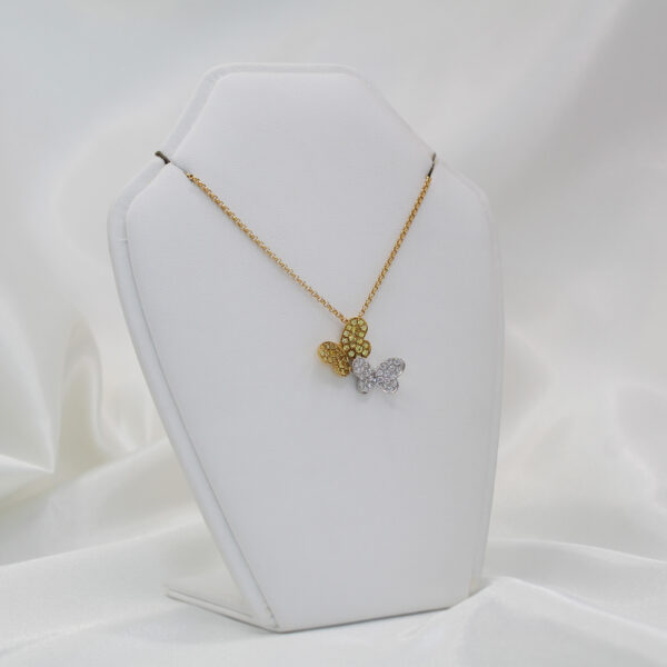 "Sunshine Flutter" Estate Sapphire and Diamond Butterfly Pendant - Image 3