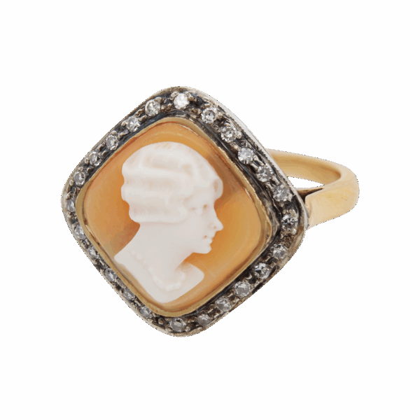 "Beautiful Woman" Antique Cameo Ring