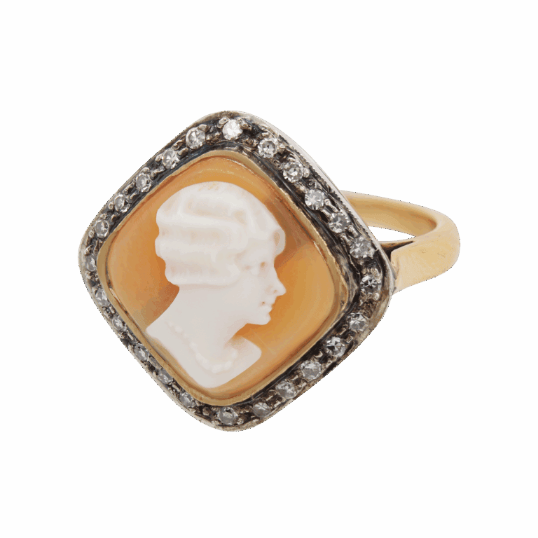 "Beautiful Woman" Antique Cameo Ring