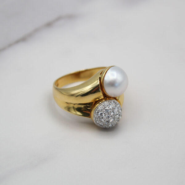 "Disco" Estate Pearl Ring - Image 2