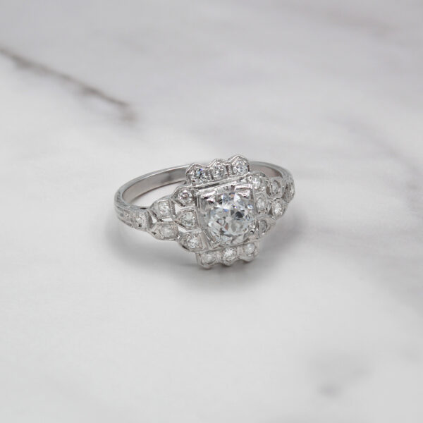 "Scalloped" Edwardian Diamond Ring - Image 2