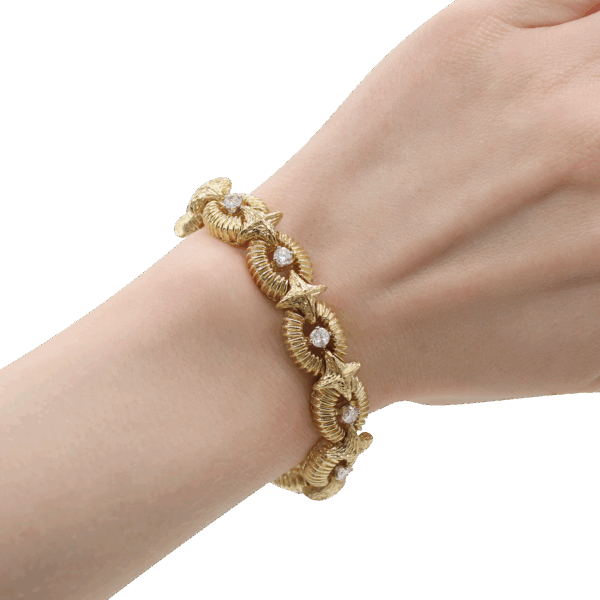 "Golden Stars" Vintage Diamond Bracelet