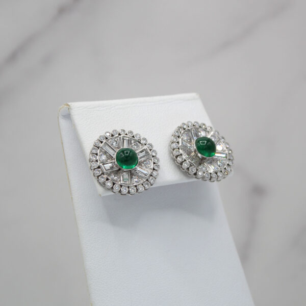 "Captivating" Antique Emerald Earrings - Image 3