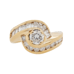 "Swirling Channels" Vintage Diamond Ring