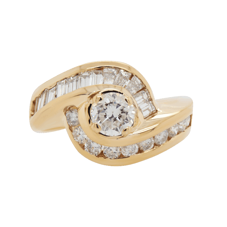 "Swirling Channels" Vintage Diamond Ring