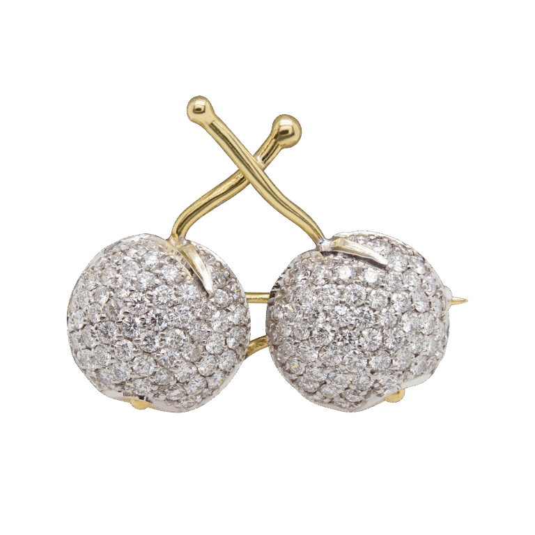 "Diamond Cherries" Vintage Pin