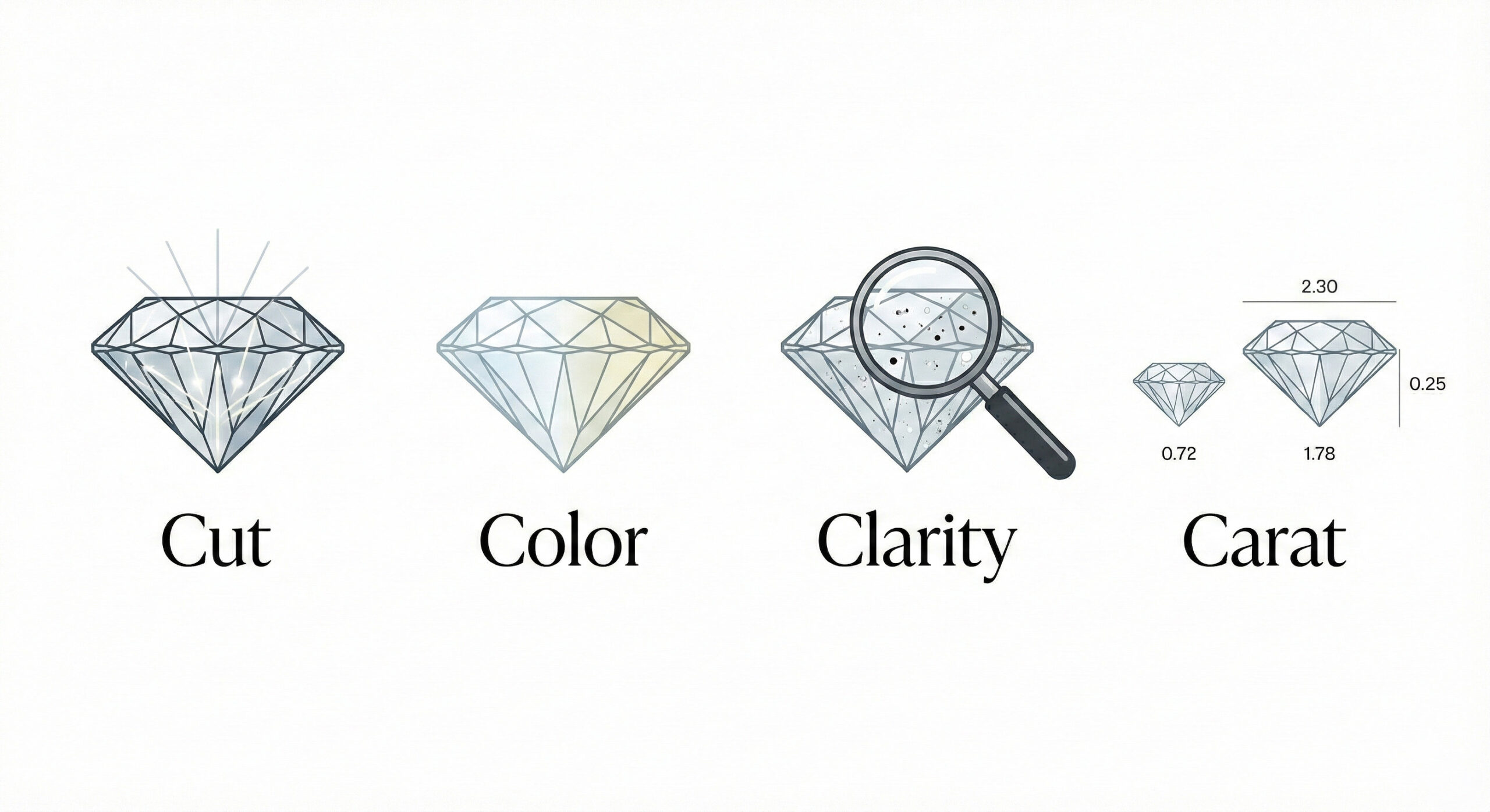 The 4Cs of Diamonds: Cut, Color, Clarity, Carat
