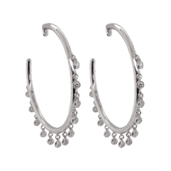 "Diamond Fringe" Estate Hoop Earrings