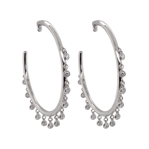 "Diamond Fringe" Estate Hoop Earrings