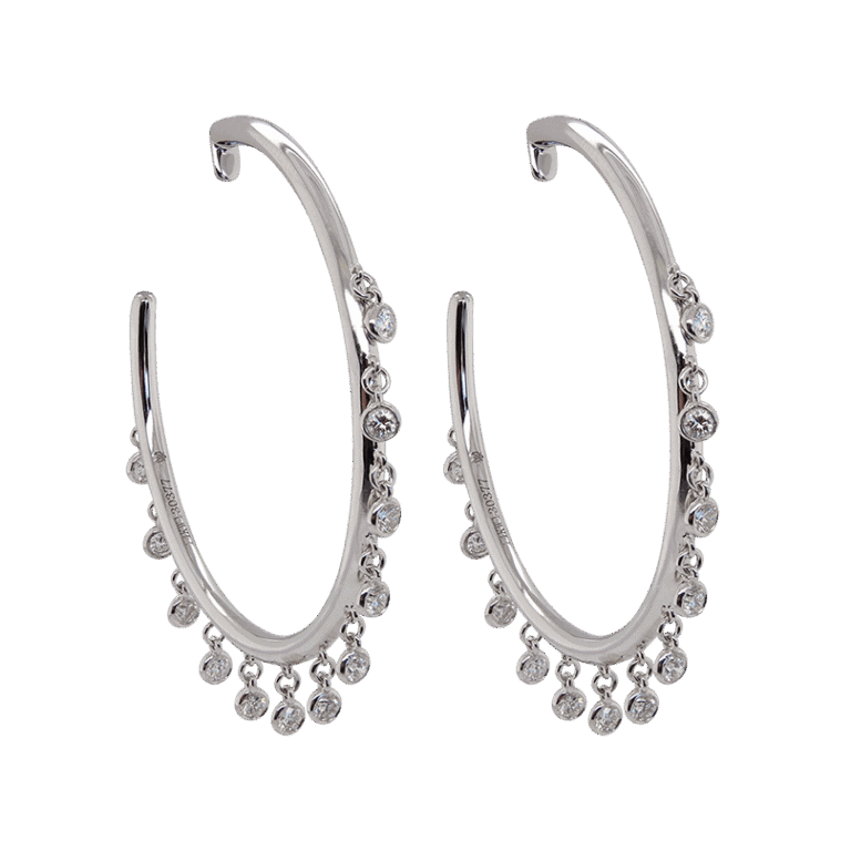 "Diamond Fringe" Estate Hoop Earrings