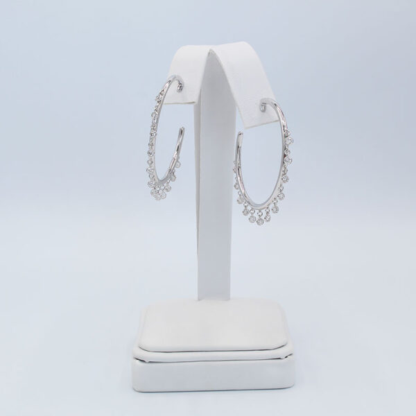"Diamond Fringe" Estate Hoop Earrings - Image 2