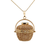 "Nantucket Basket" 14kt Gold Vintage Pendant