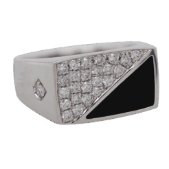 "Black and White" Estate Onyx and Diamond Ring
