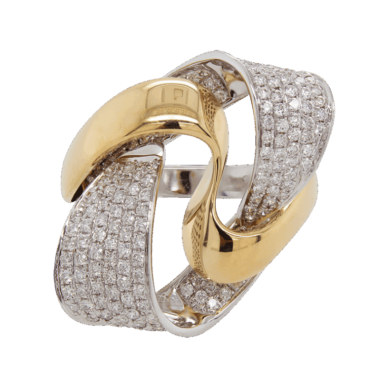 "Golden Wave" Estate Diamond Ring
