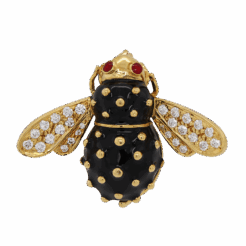 "Bumble Bee" HIDALGO Enamel Diamond Pin
