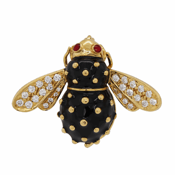 "Bumble Bee" HIDALGO Enamel Diamond Pin