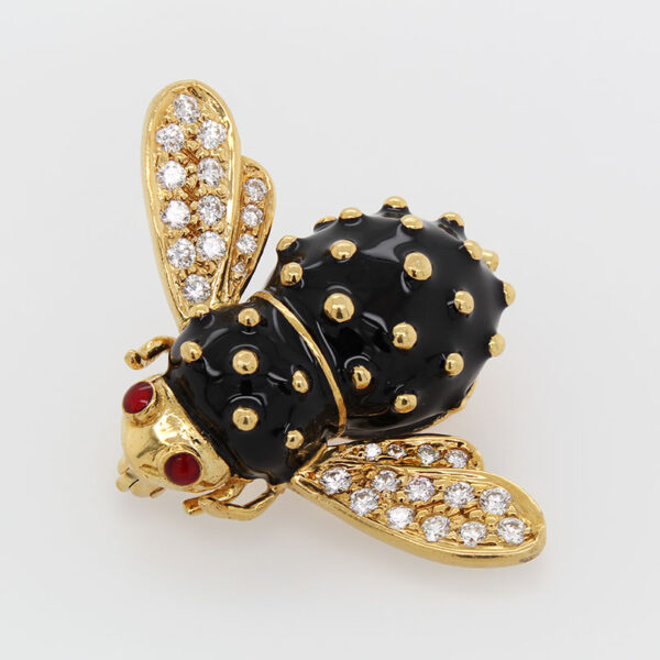 "Bumble Bee" HIDALGO Enamel Diamond Pin - Image 2