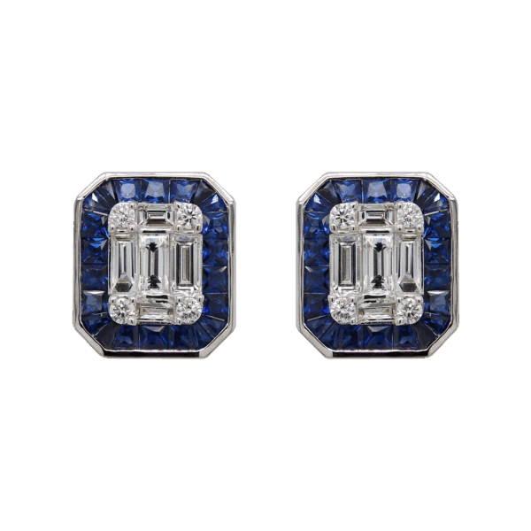 "Era Echoes" Art Deco Sapphire Earrings