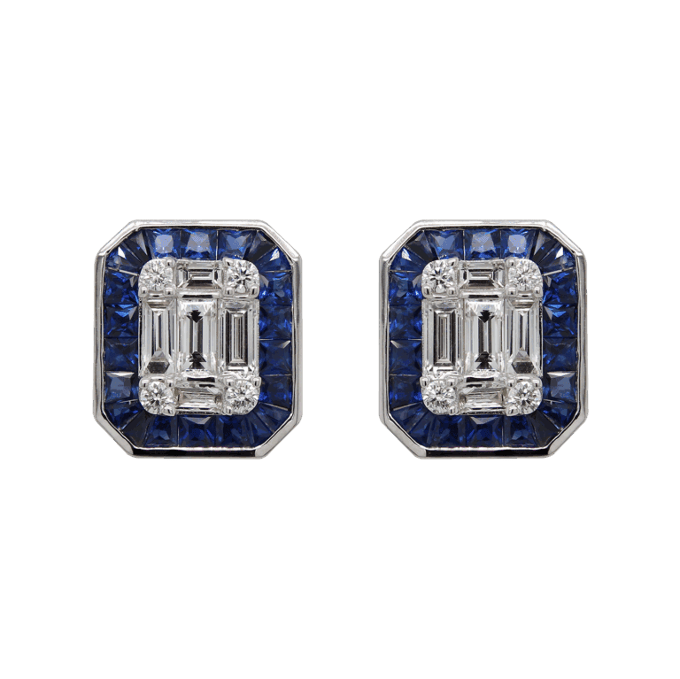 "Era Echoes" Art Deco Sapphire Earrings