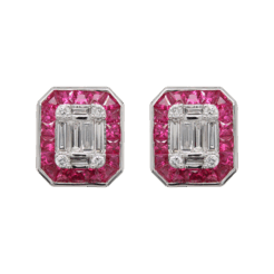 "Radiant Revival" Art Deco Ruby Earrings