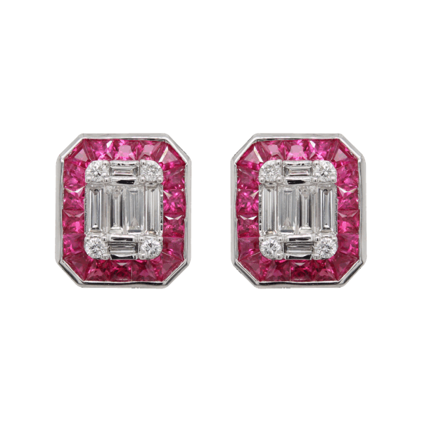 "Radiant Revival" Art Deco Ruby Earrings