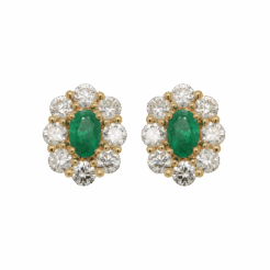 "Halo Harmony" Estate Emerald Stud Earrings