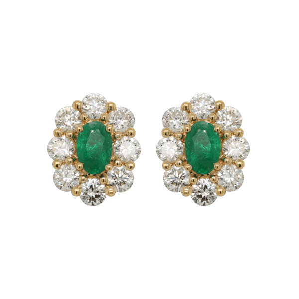 "Halo Harmony" Estate Emerald Stud Earrings