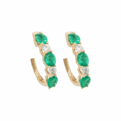 "Classic Green" Estate Emerald Hoop Earrings
