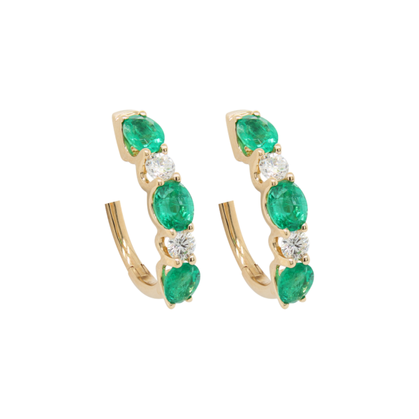 "Classic Green" Estate Emerald Hoop Earrings